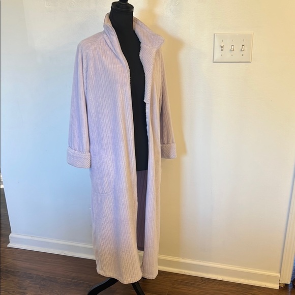 Oscar de la Renta Lavender Long Robe Luxurious Intimates, Sz S/M - Picture 1 of 12